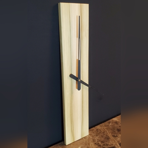 Hard Wood Wall Clock, Natural, Minimalist Style - Picture 3 of 6